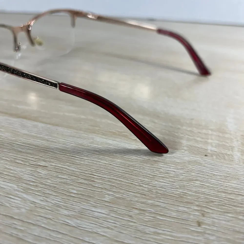 Ann Taylor Luxury Petite ATP012 C02 Half Rim Eyeglasses Red Frame Only 50-16-130